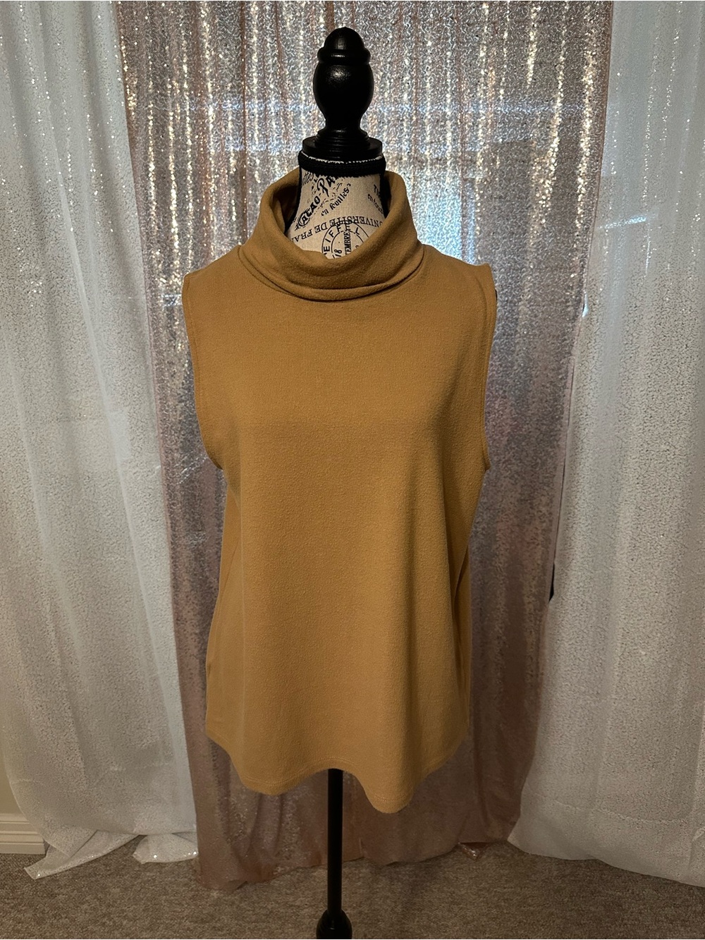 LOFT Sleeveless Turtleneck Sweater - Camel